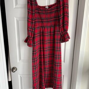 Red Plaid Long Dress
